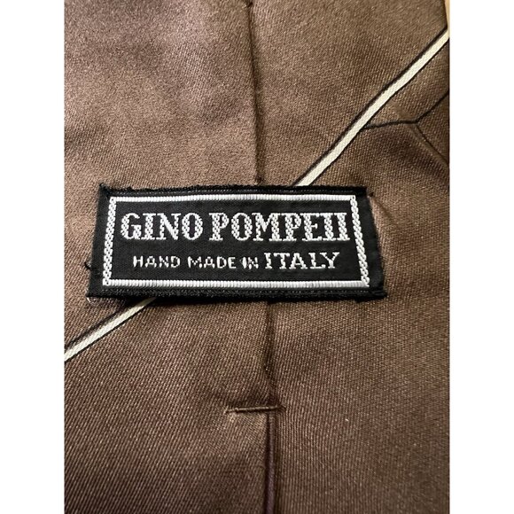 New Vintage Gino Pompeii Silk Tie Handmade Italy Comic Retro 57 x 4.5 - Picture 8 of 8